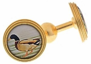 Mallard duck cufflinks Mallard duck gold plated cufflinks