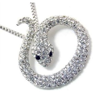 snake necklace Snake crystal necklace