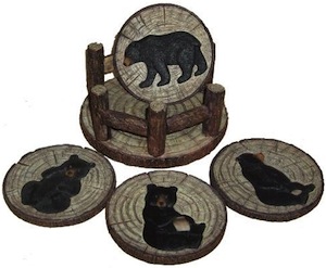 Black Bear Coaster Set Black Bear Coaster Set