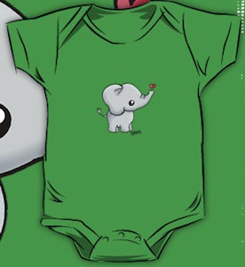 Tiny Elephant Baby Bodysuit