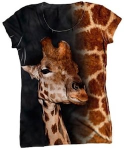 Giraffe half skin ladies t-shirt
