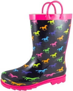 Kids rain boots with horses